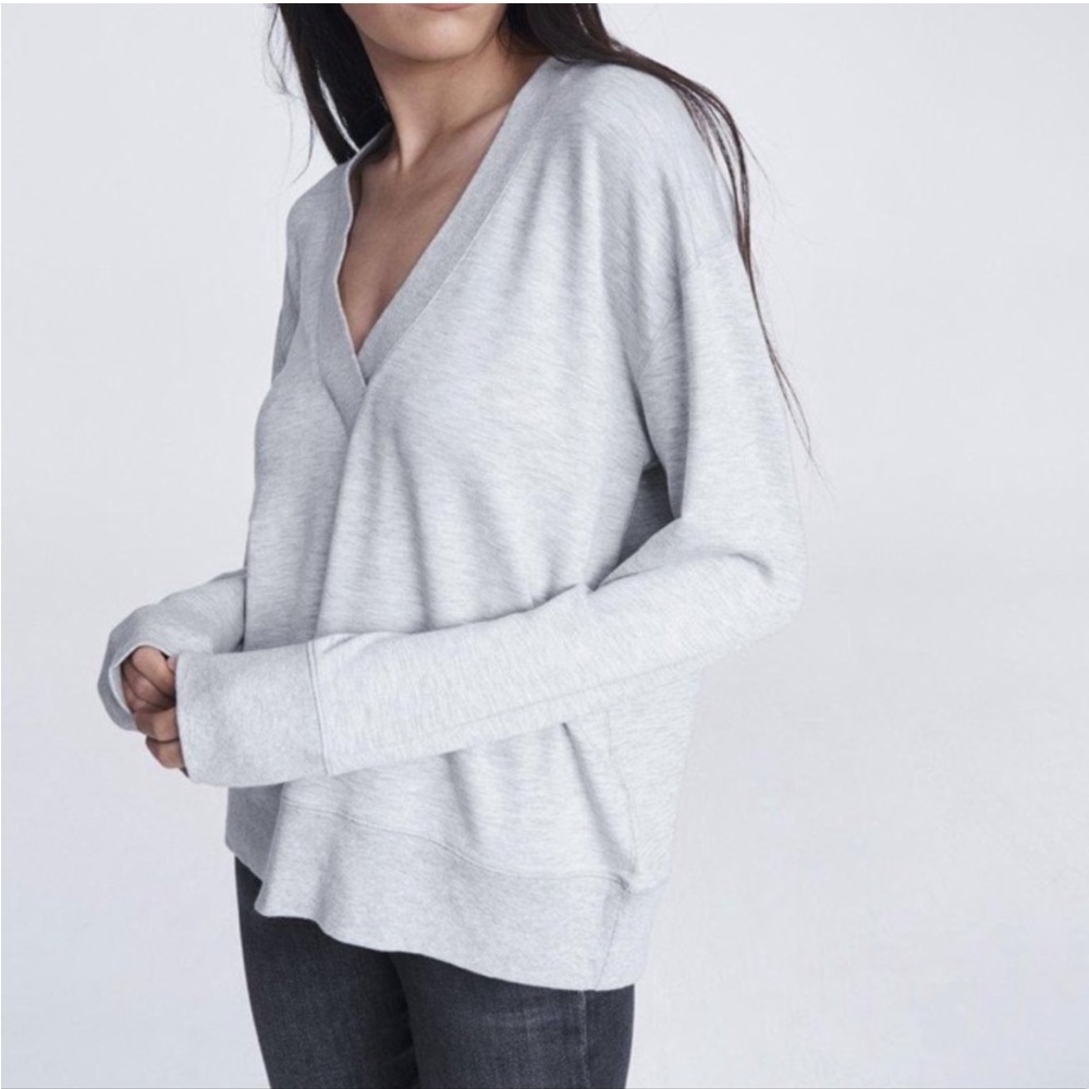 Rag & Bone Flora top in heather grey size XS